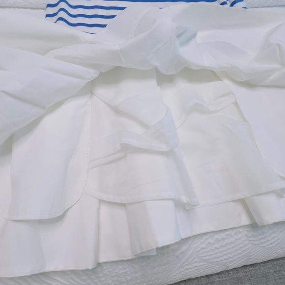 TANYA TAYLOR: Brand New Blue/White Strip Dress with pockets - Size Medium - Picture 6 of 10